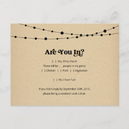 Funny & Fun RSVP Briefkaart - Rustic Kraft