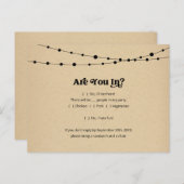 Funny & Fun RSVP Briefkaart - Rustic Kraft (Voorkant / Achterkant)