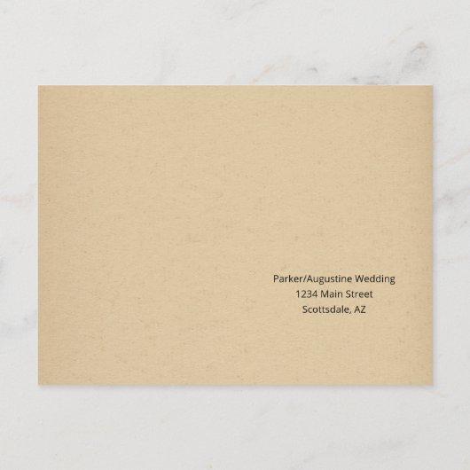 Funny & Fun RSVP Briefkaart - Rustic Kraft (Achterkant)