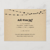 Funny & Fun RSVP Briefkaart - Rustic Kraft (Voorkant)