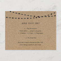 Funny & Fun RSVP Briefkaart - Rustic Kraft
