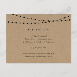 Funny & Fun RSVP Briefkaart - Rustic Kraft