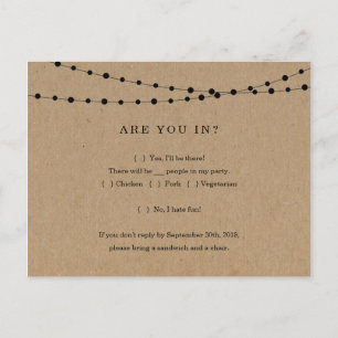 Funny & Fun RSVP Briefkaart - Rustic Kraft