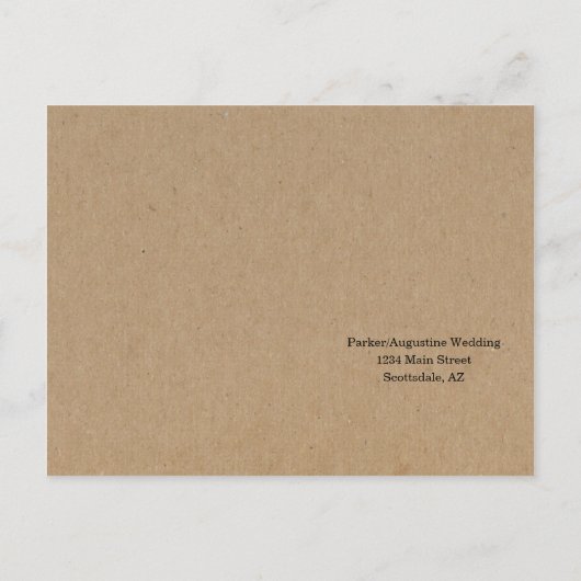 Funny & Fun RSVP Briefkaart - Rustic Kraft (Achterkant)