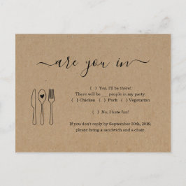 Funny & Fun RSVP Briefkaart - Rustic Kraft