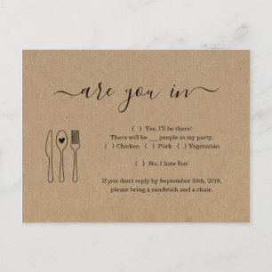 Funny & Fun RSVP Briefkaart - Rustic Kraft
