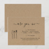 Funny & Fun RSVP Briefkaart - Rustic Kraft (Voorkant / Achterkant)