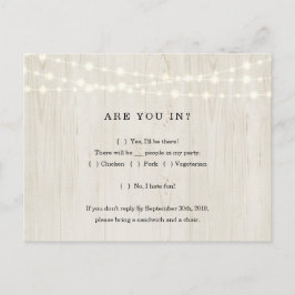 Funny & Fun RSVP Briefkaart - Rustiek Hout