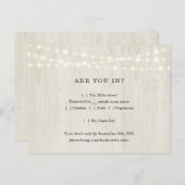 Funny & Fun RSVP Briefkaart - Rustiek Hout (Voorkant / Achterkant)