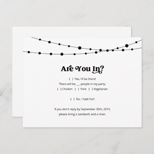 Funny & Fun RSVP-Briefkaart Uitnodiging Briefkaart (Voorkant / Achterkant)