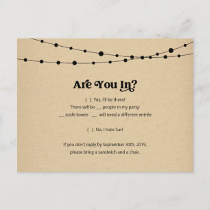 Funny & Fun Sushi RSVP Briefkaart - Kraft