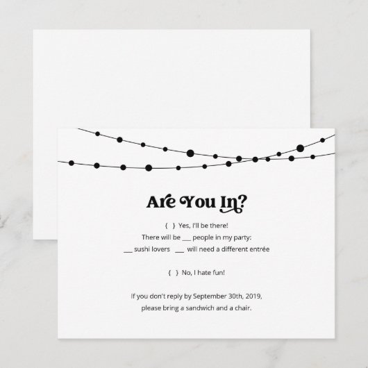 Funny & Fun Sushi RSVP Briefkaart - Kraft (Voorkant / Achterkant)