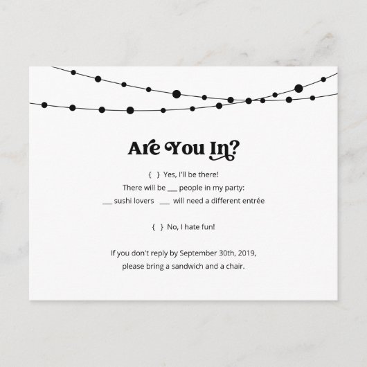 Funny & Fun Sushi RSVP Briefkaart - Kraft (Voorkant)