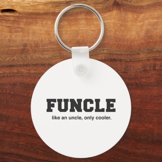 Funny Funcle College Print Sleutelhanger (Voorkant)