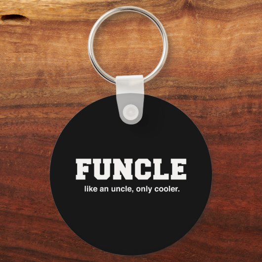 Funny Funcle College Print Sleutelhanger (Voorkant)