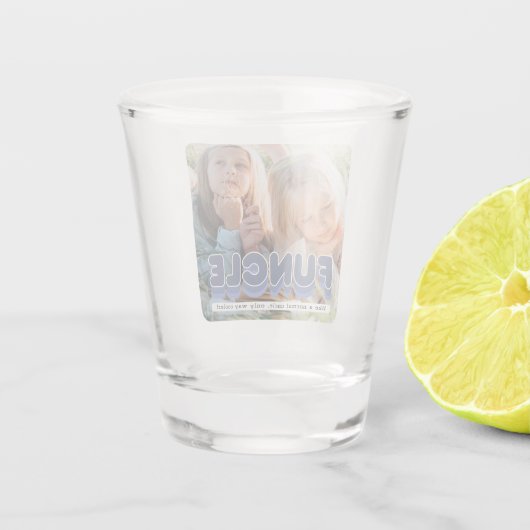 Funny Funcle Oom Foto Shot Glas (Achterkant)