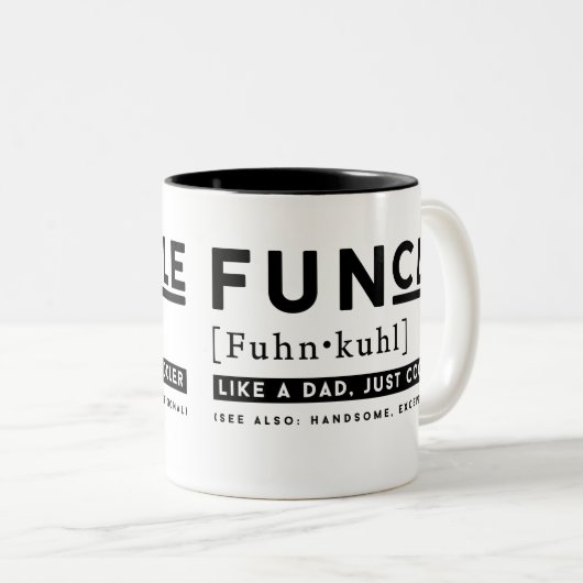 Funny Funding Definition - net als een vader koele Tweekleurige Koffiemok (Voorkant rechts)