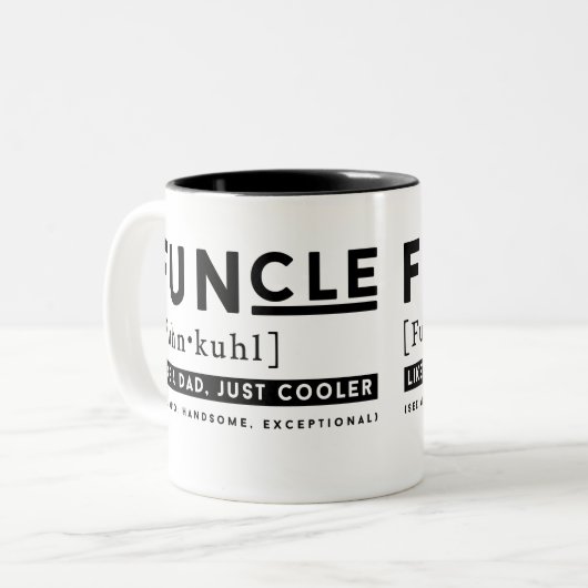 Funny Funding Definition - net als een vader koele Tweekleurige Koffiemok (Voorkant links)