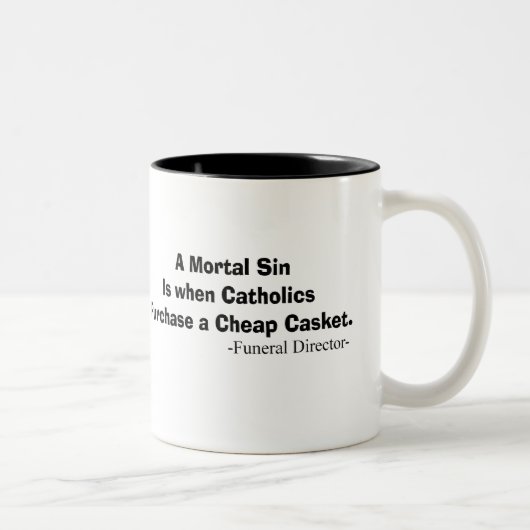 Funny Funeral Director Gifts Tweekleurige Koffiemok (Rechts)