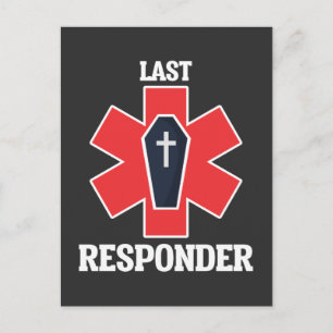 Funny Funeral Director Mortician Last Responder Briefkaart