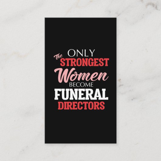 Funny Funeral Director Woman Mortician Mama Visitekaartje (Voorkant)