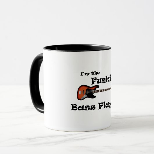 Funny Funk Bass Player Coffee Mok (Voorkant links)