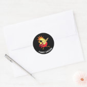 Funny Funky Chicken Cartoon Ronde Sticker (Envelop)