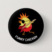 Funny Funky Chicken Ronde Button 5,7 Cm (Voorkant)