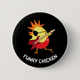 Funny Funky Chicken Ronde Button 5,7 Cm