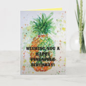 Funny Funky Pineapple Fruit humor Birthday Card Kaart (Voorkant)