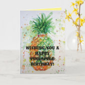 Funny Funky Pineapple Fruit humor Birthday Card Kaart (Gele Bloem)