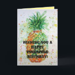 Funny Funky Pineapple Fruit humor Birthday Card Kaart<br><div class="desc">Funny Funky Pineapple Fruit humor Birthday Card. Ontworpen uit een van mijn originele schilderijen van de waterverf,  hou ik van de etherische maar sterke papaverbloemen.</div>
