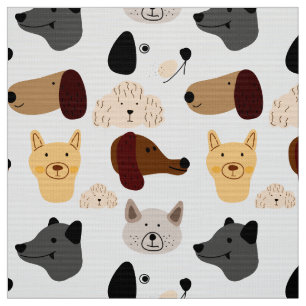 Funny Funky quirky Cartoon Dogs Pattern Stof