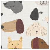 Funny Funky quirky Cartoon Dogs Pattern Stof (Close Up)