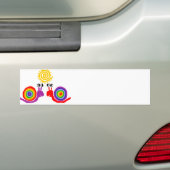 Funny Funky Rainbow Snail Abstracte kunst Bumpersticker (Op auto)