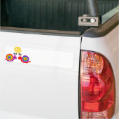 Funny Funky Rainbow Snail Abstracte kunst Bumpersticker (Op Truck)