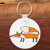 Funny Funky Red Fox Art Sleutelhanger (Voorkant)
