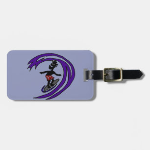 Funny Funky Surfer Bagagelabel
