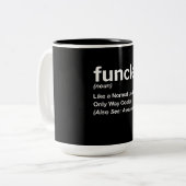 Funny Funny Definition Gift | Oom Gifts Tweekleurige Koffiemok (Voorkant links)