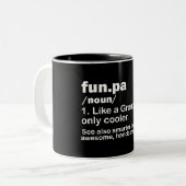Funny Funpa/Grandpa Definition Tweekleurige Koffiemok (Voorkant links)
