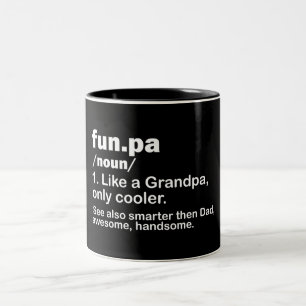 Funny Funpa/Grandpa Definition Tweekleurige Koffiemok