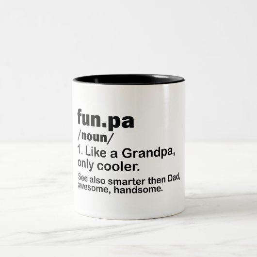 Funny Funpa/Grandpa Definition Two-Tone Coffee Mok (Center)