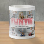 Funny Funtie Auntie Foto Collage Koffiemok<br><div class="desc">Een grappige tante koffie-mok met acht afbeeldingen voor je om je te vervangen door je eigen,  het gezegde "funtie,  als een normale tante,  alleen maar koeler",  en de kinder namen.</div>