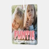 Funny Funtie Auntie FotoKerstmis Metalen Ornament (Voorkant links)