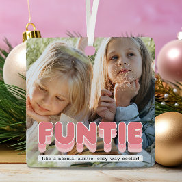 Funny Funtie Auntie FotoKerstmis Metalen Ornament