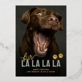 Funny Fur La La Pet Christmas Folie Feestdagenkaart (Voorkant)