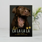 Funny Fur La La Pet Christmas Folie Feestdagenkaart (Staand Voorkant)