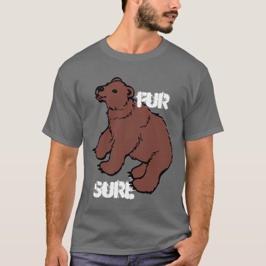Funny Fur Sure Beer T-shirt (Voorkant)