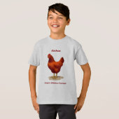 Funny Future Chicken Farmer Red Hen T-shirt (Voorkant volledig)