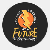 Funny Future Electrician Electrical Engineer  Ronde Sticker (Voorkant)